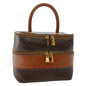 Luxury CELINE Macadam Canvas Vany Cosmetic Pouch PVC Leather Brown 48621