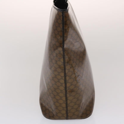 Luxury CELINE Macadam Canvas Hand Bag Enamel Brown Black 48889
