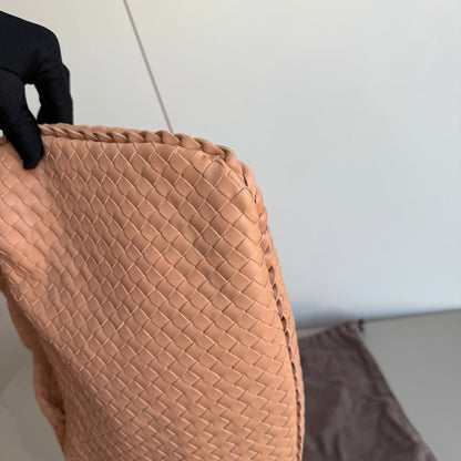 Bottega Veneta Veneta Hobo Beige Almond Lambskin Leather 40cm