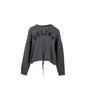 CELINE Size L Graphic Print Crew Neck Sweater Wool/Cashmere Dark Grey