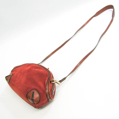 Burberry Brand Suede Red Shoulder Bag
