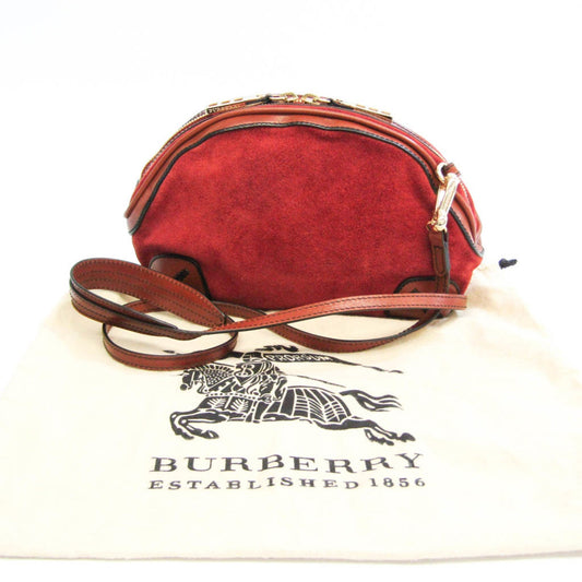 Burberry Brand Suede Red Shoulder Bag