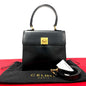 CELINE Shoulder Bag Calfskin, Leather black logo ringMetal Women