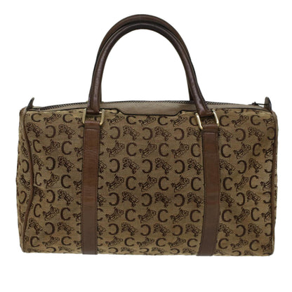 Luxury CELINE C Macadam Canvas Hand Bag Canvas Leather Brown Beige 49314