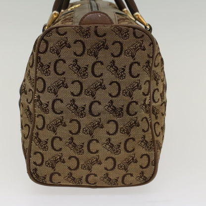 Luxury CELINE C Macadam Canvas Hand Bag Canvas Leather Brown Beige 49314