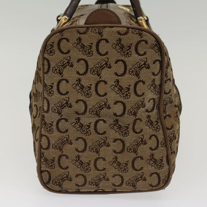 Luxury CELINE C Macadam Canvas Hand Bag Canvas Leather Brown Beige 49314