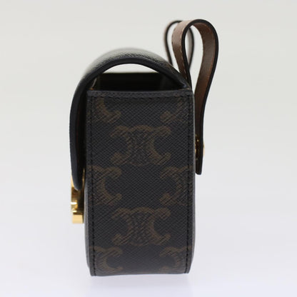 Luxury CELINE Mini Triomphe Belt Bag Pouch Triomphe Black 49435A