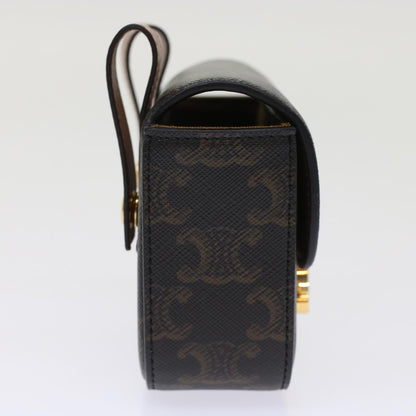 Luxury CELINE Mini Triomphe Belt Bag Pouch Triomphe Black 49435A