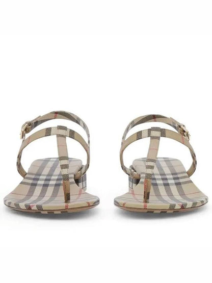 Luxury Burberry Vintage Check Lambskin Sandals Archive Beige