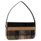 Luxury Burberry Nova Check Hand Bag Wool Beige Auth 49934