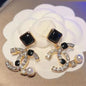Small fragrant diamond pearl earrings