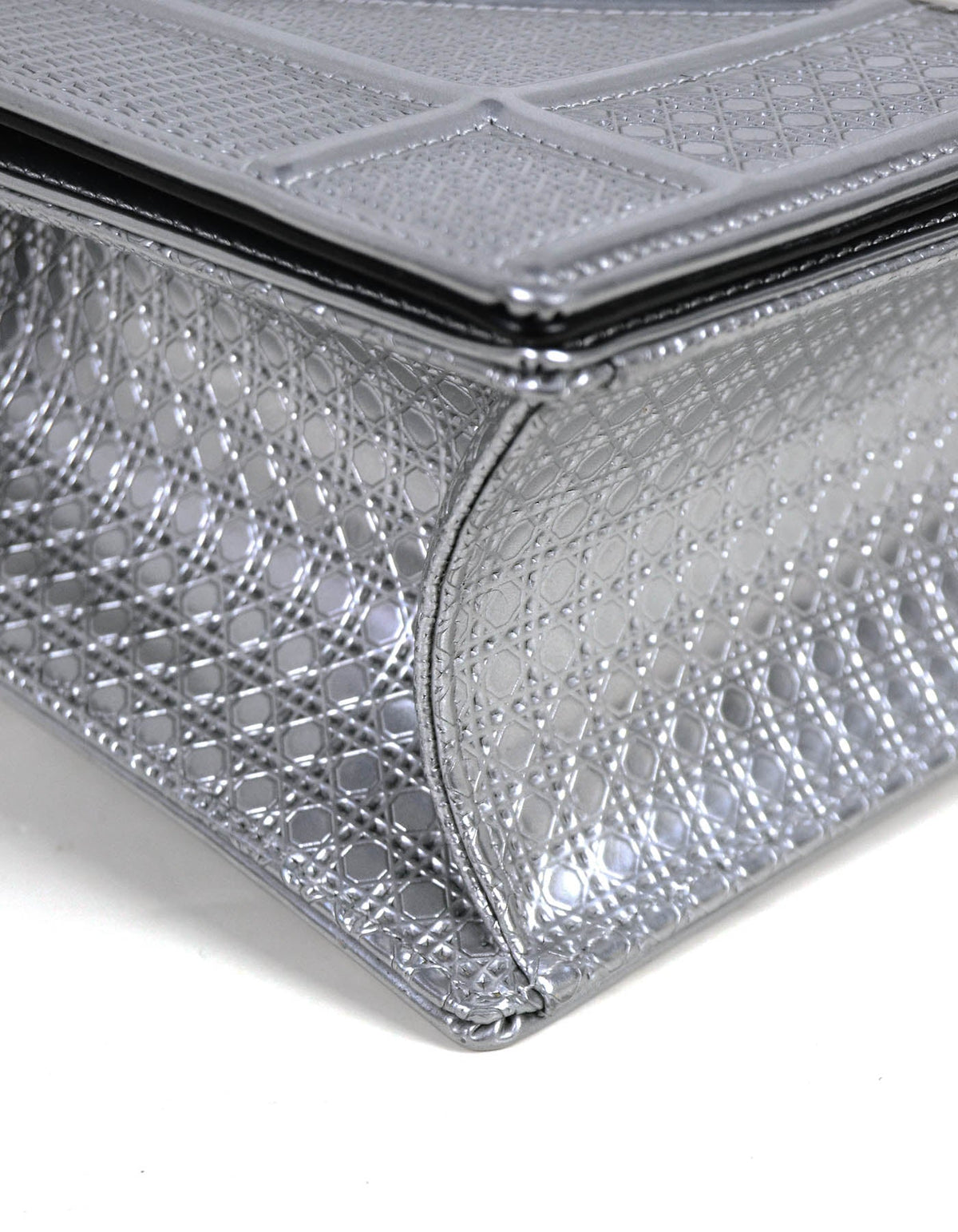 Christian Dior Silver Micro-Cannage Medium Diorama Flap Bag Rovelle Bags
