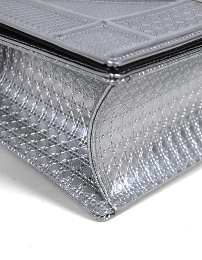 Christian Dior Silver Micro-Cannage Medium Diorama Flap Bag Rovelle Bags