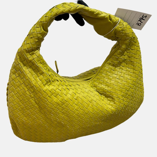 Bottega Veneta Veneta Hobo Medium Yellow Intrecciato Leather Bag 47cm