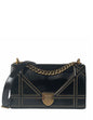 Christian Dior Black Patent Leather Studded Medium Diorama Flap Bag Rovelle Bags