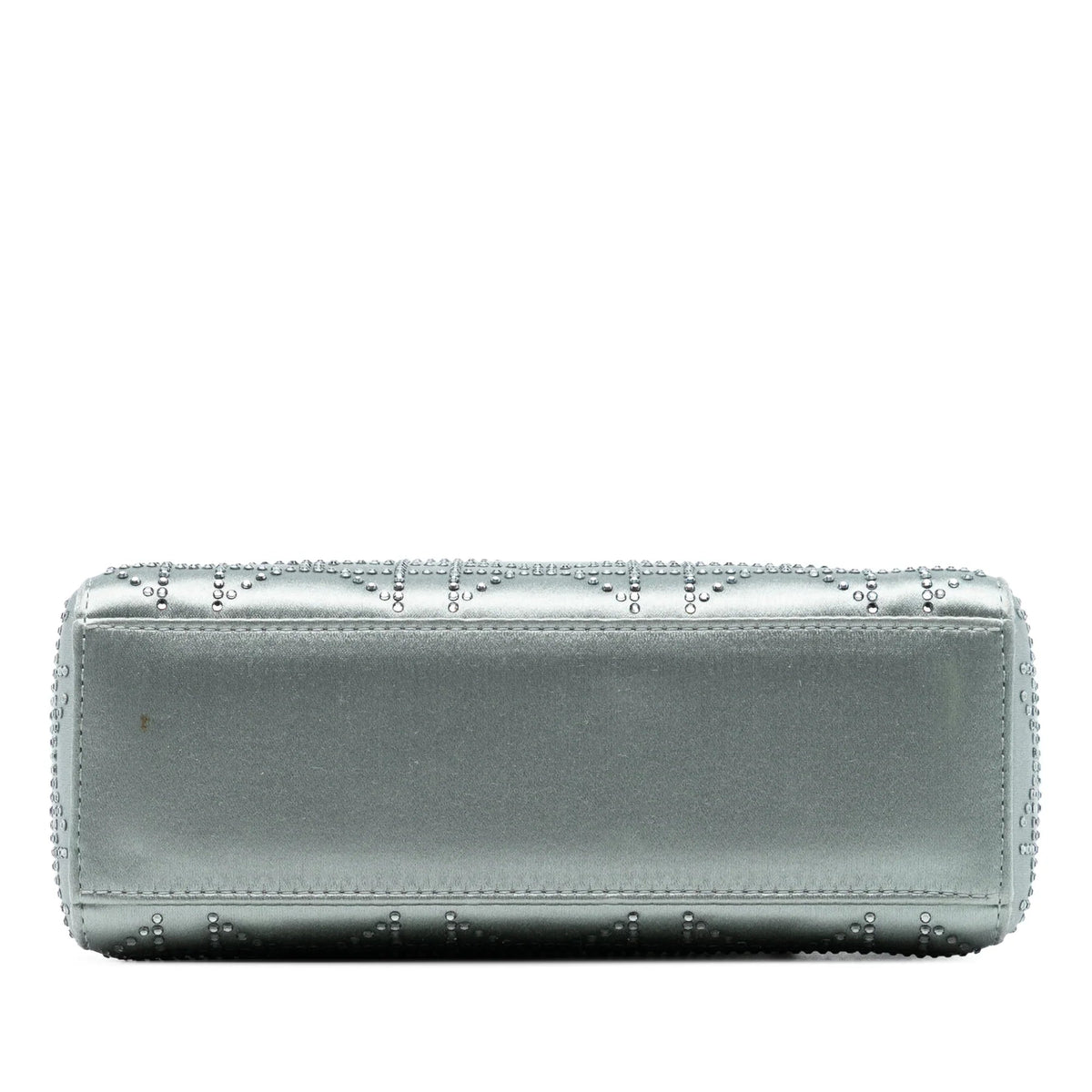 Gray Dior Mini Satin Cannage Strass Crystal Embellished Lady Dior Satchel Rovelle Bags