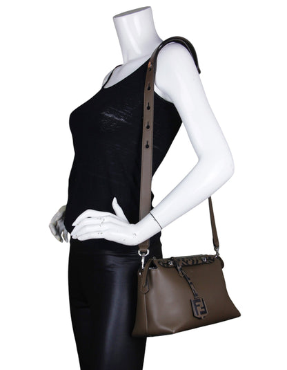 Fendi Brown Leather Monogram By The Way Medium Boston Bag Rovelle Bags