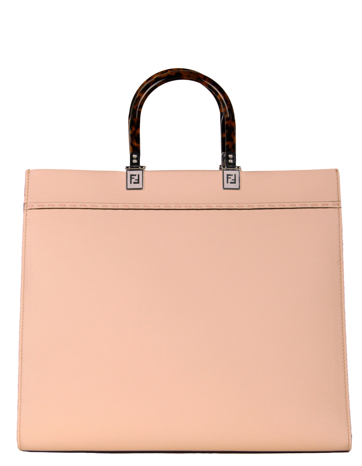 Fendi Light Rose Leather Plexiglass Medium Fendi Sunshine Shopper Tote Bag Rovelle Bags