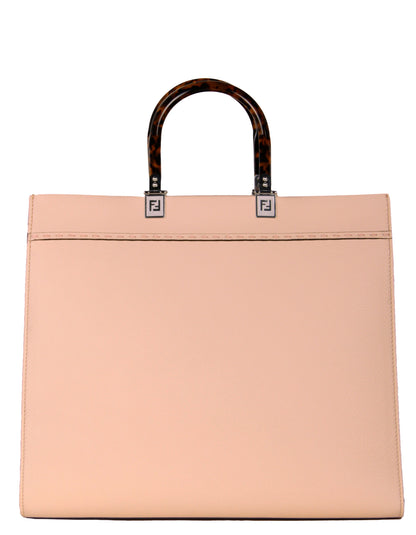 Fendi Light Rose Leather Plexiglass Medium Fendi Sunshine Shopper Tote Bag Rovelle Bags