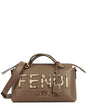 Fendi NEW Grey Leather & Elaphe By The Way Medium Boston Bag Rovelle Bags