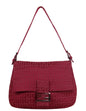 Fendi Red Mini Monogram Zucchino Mama Baguette Rovelle Bags
