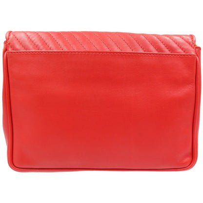 CELINE Shoulder Bag leather Red Women