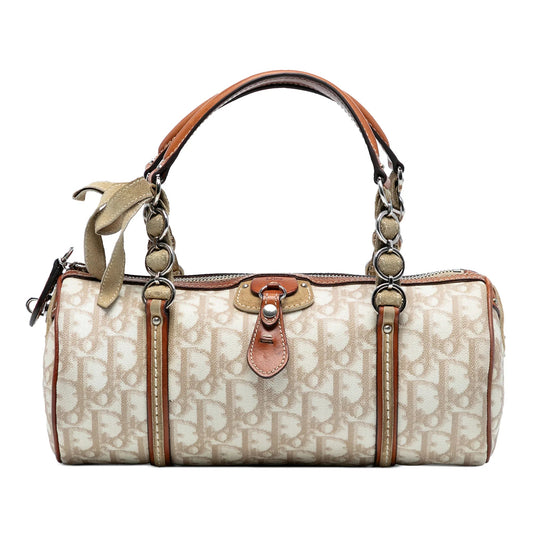 Brown Dior Diorissimo Trotter Coated Canvas Romantique Handbag Rovelle Bags