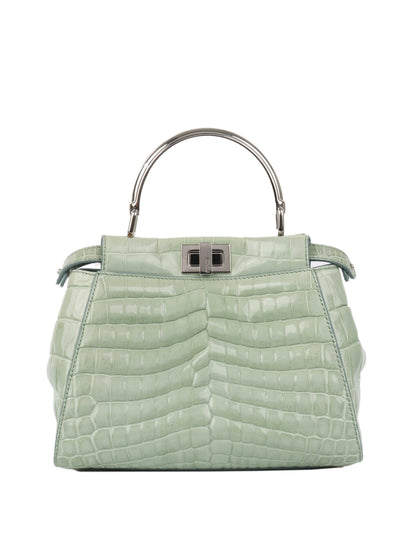 Fendi Peekaboo Crocodile Mini Mint Green Rovelle Bags