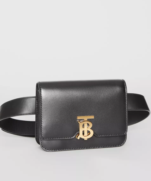 Burberry Belted Belted Leather Black Handbag