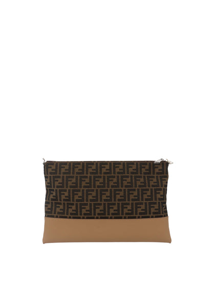 Fendi Brown Logo Fabric Shoulder Bag. Rovelle Bags