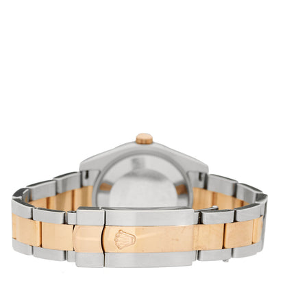 Stainless Steel 18K Everose Gold Diamond 31mm Oyster Perpetual Datejust Watch Chocolate Roman 178341