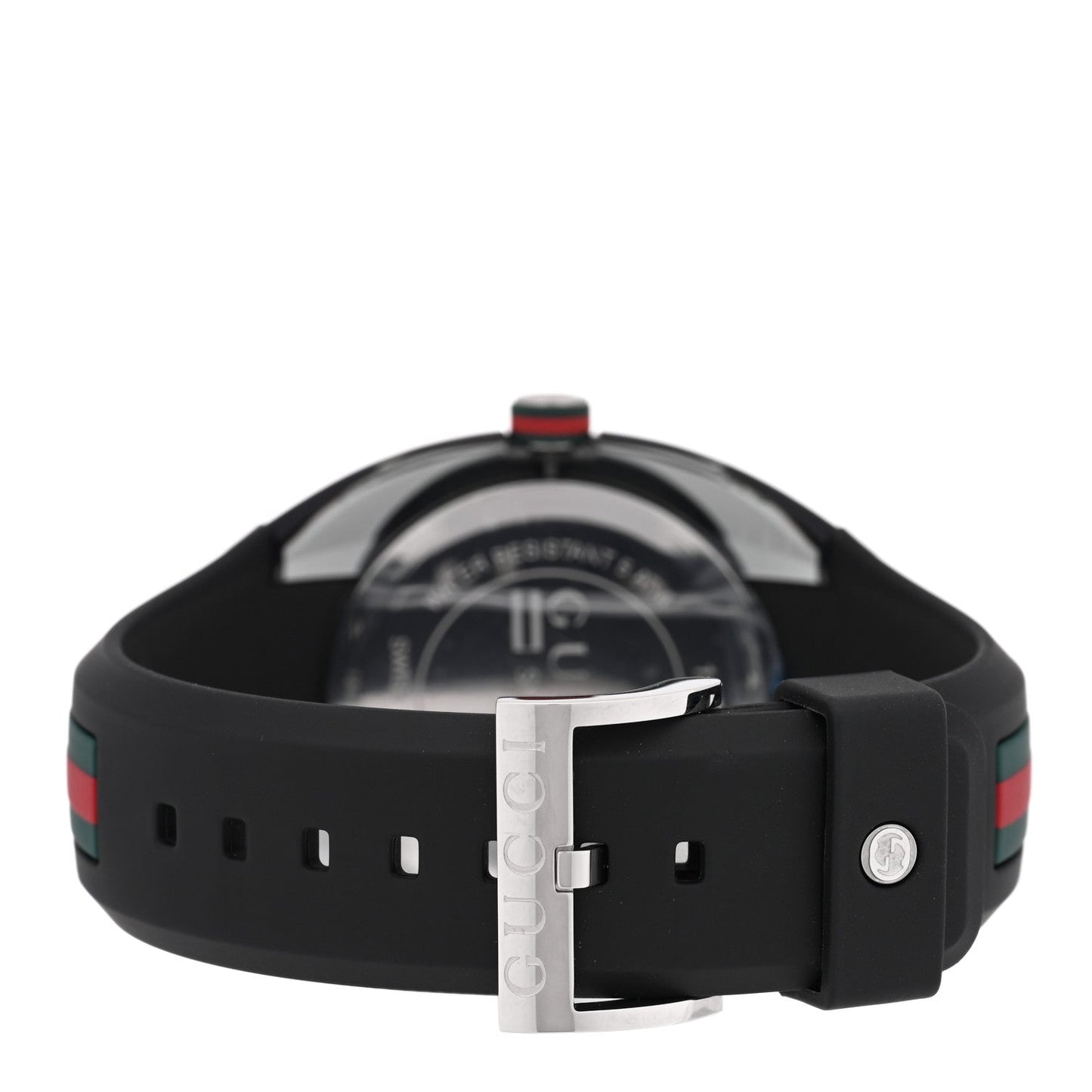 Stainless Steel Rubber 46mm Sync Web Quartz Watch Black