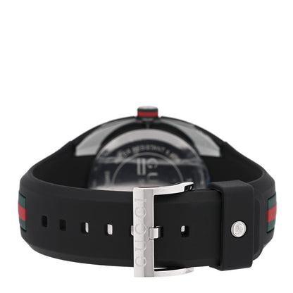 Stainless Steel Rubber 46mm Sync Web Quartz Watch Black