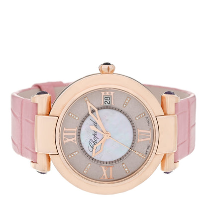 18K Rose Gold Alligator Mother of Pearl 36mm Imperiale Automatic Watch Pink