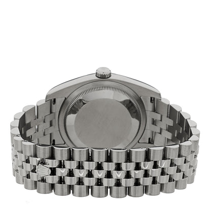 Stainless Steel 18K White Gold Diamond 36mm Oyster Perpetual Datejust Watch Blue Jubilee 116234