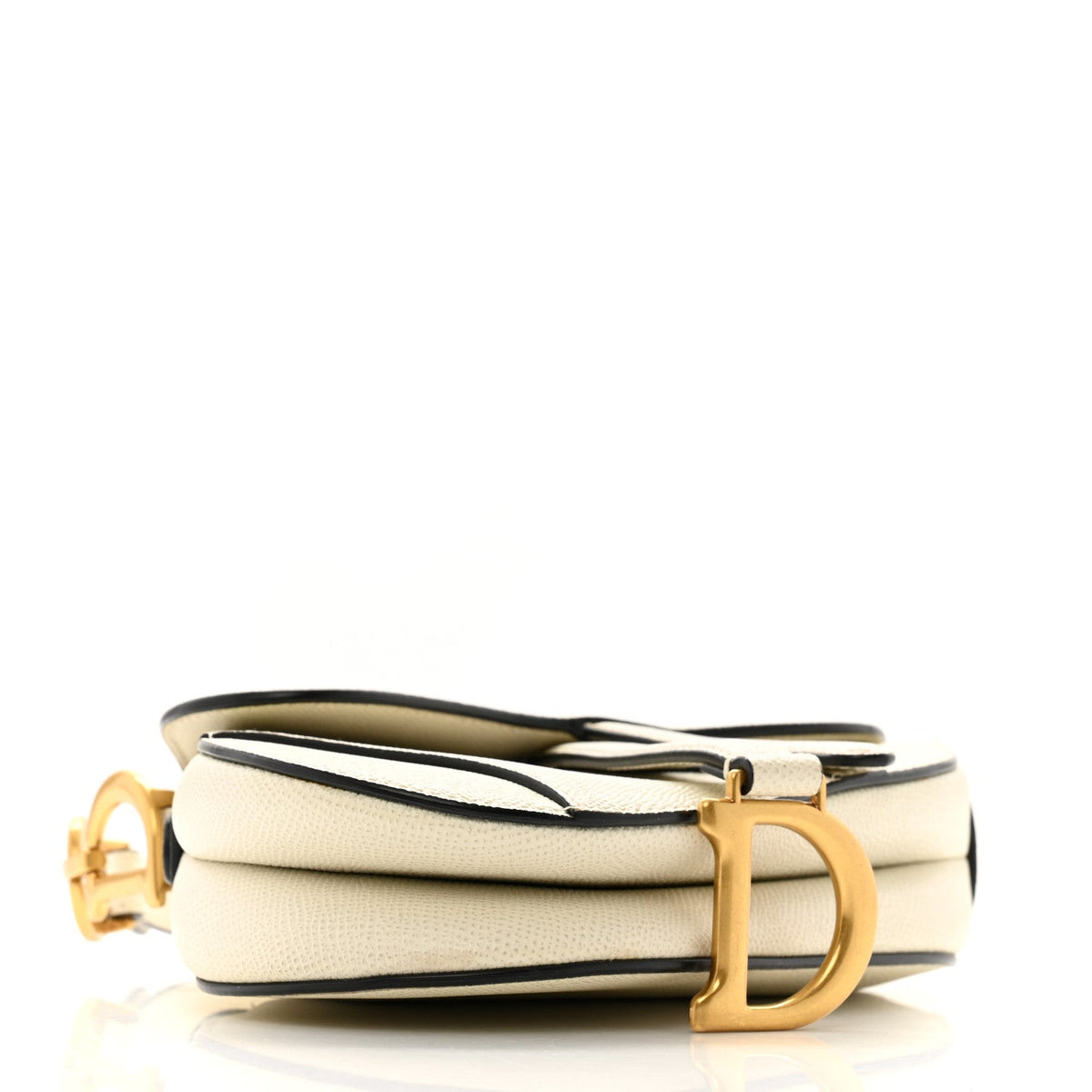 Christian Dior Grained Calfskin Mini Saddle Bag White Rovelle Bags