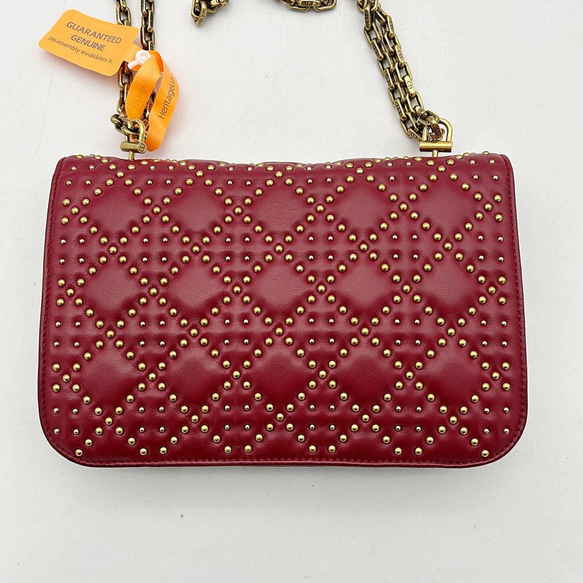 Christian Dior Lambskin Cannage Studded Small Dioraddict Flap Bag Red 2506042411 Rovelle Bags