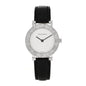 Sterling Silver Calfskin 29mm Atlas Quartz Watch Black