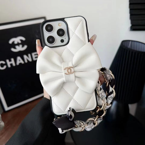 New Luxury CC Bowknot leather phone case for iPhone