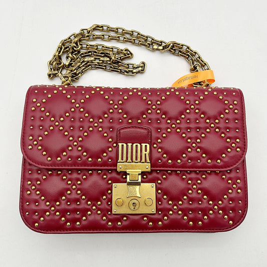 Christian Dior Lambskin Cannage Studded Small Dioraddict Flap Bag Red 2506042411 Rovelle Bags