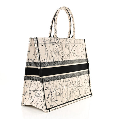 Christian Dior Canvas Embroidered Large Zodiac Book Tote Latte Multicolor Rovelle Bags