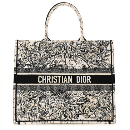Christian Dior Canvas Embroidered Large Zodiac Book Tote Latte Multicolor Rovelle Bags