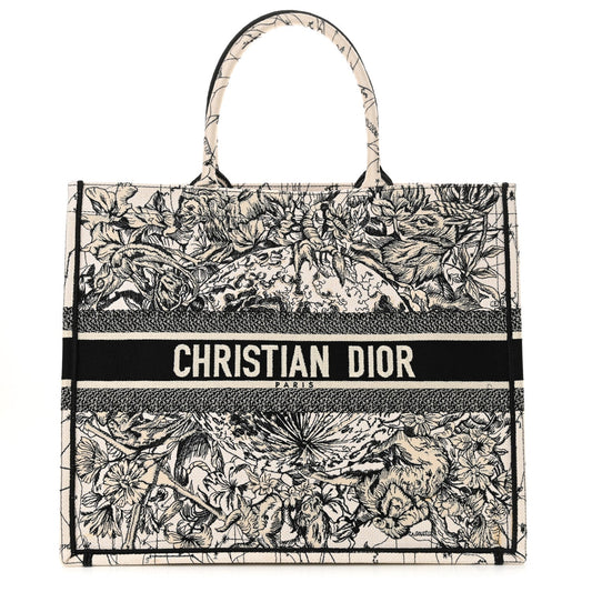 Christian Dior Canvas Embroidered Large Zodiac Book Tote Latte Multicolor Rovelle Bags