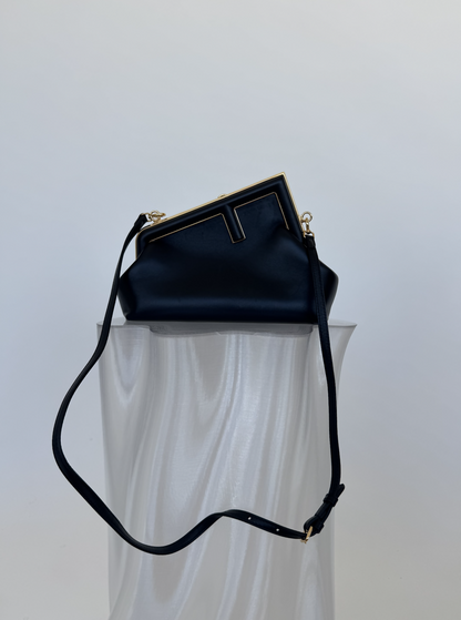 Fendi First Small Black nappa leather bag Rovelle Bags