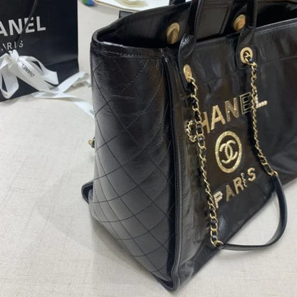 Chanel Deauville Tote Bag Black