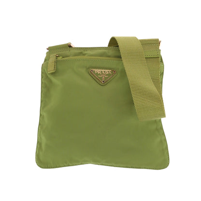 Prada Shoulder Bag Nylon Light Green Gold Metal Shoulder Bag Sacoche Test Triangle With Logo Women Rovelle Bags