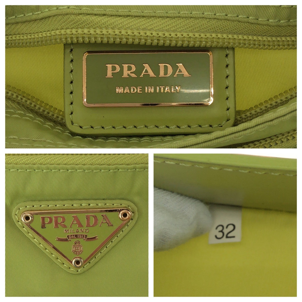 Prada Shoulder Bag Nylon Light Green Gold Metal Shoulder Bag Sacoche Test Triangle With Logo Women Rovelle Bags