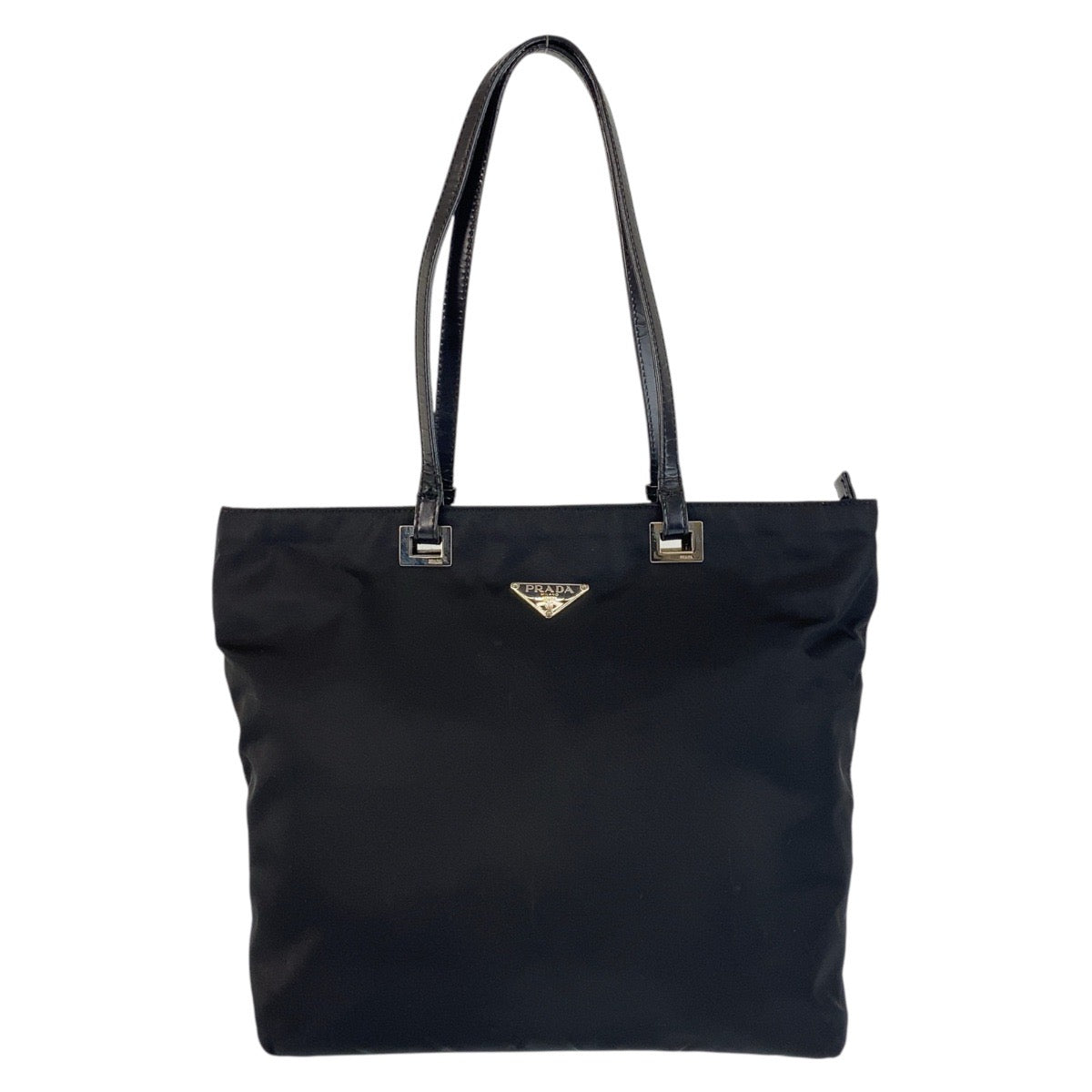 Prada Tote Bag Nylon Leather Black Silvermetal Tote Bag Shoulder Bag Test Triangle With Logo Women - Style 4 Rovelle Bags
