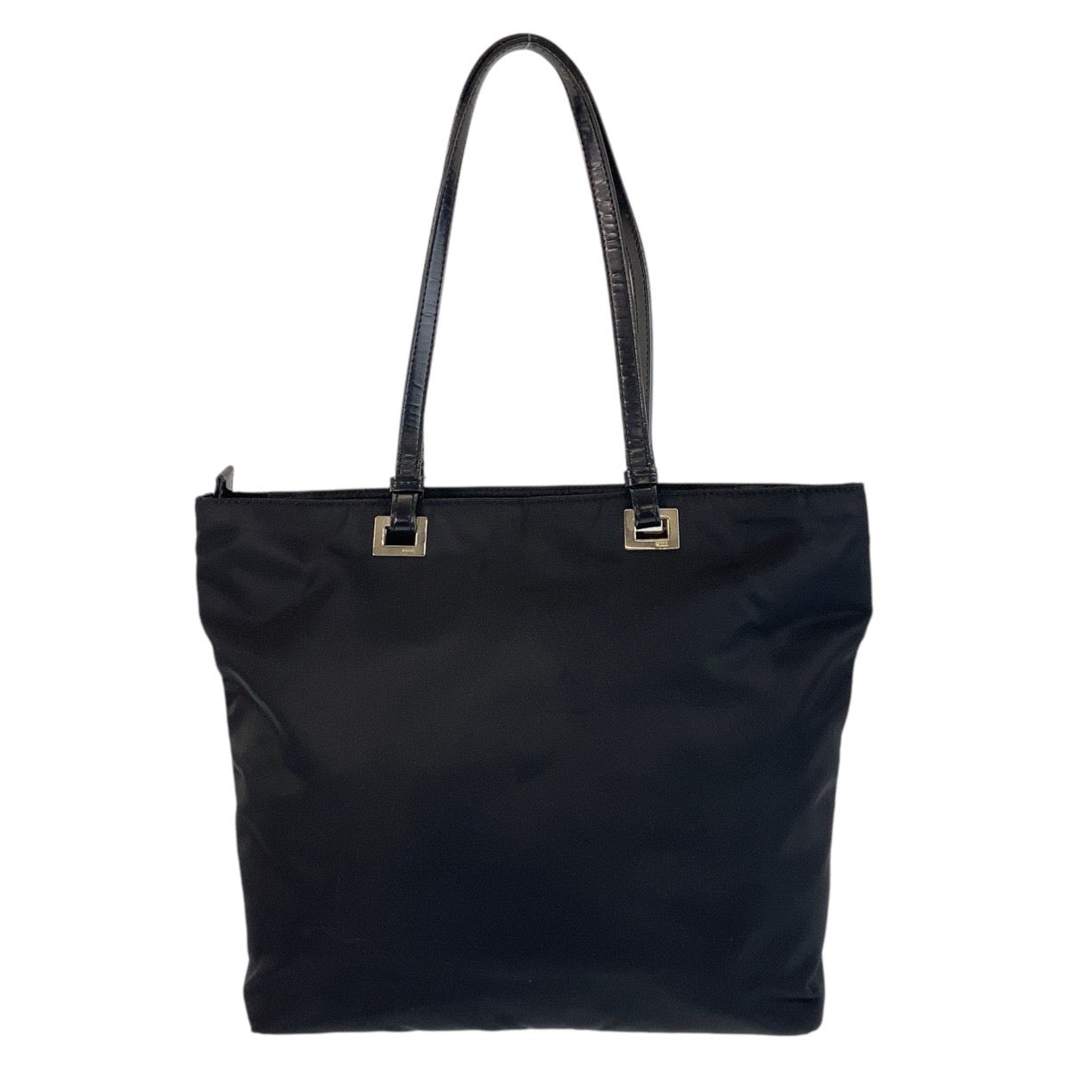 Prada Tote Bag Nylon Leather Black Silvermetal Tote Bag Shoulder Bag Test Triangle With Logo Women - Style 4 Rovelle Bags