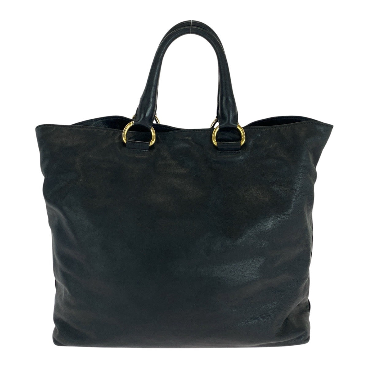 Prada Tote Bag Leather Black Goldmetal Rovelle Bags